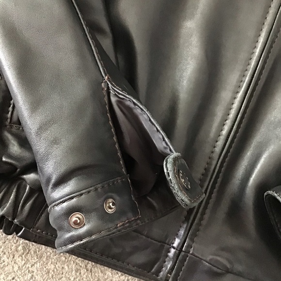 Oversized Leather jacket bomber large top gun mens izod vintage - Picture 3 of 13